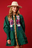 Autumn And Winter New Long Dress Bumpy Long-Sleeved Collar Christmas Sequin Dress