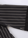 Lace Paneled Long Sleeve Striped Blouse-Outfit
