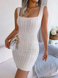 Fongt Shooting 2025 Spring And Summer Sexy U Collar Sleeveless Knitted Bag Hip Skirt Women's Clothing