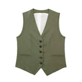 Vest 99293210 Blended High Waist Casual Shorts 9929221 Suit-Outfit