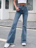 Vintage Washed Stretch High Waist Flared