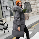 Down Cotton-Padded Jacket Female Long Bread Suit Big Wool Collar Cotton-Padded Jacket 2024 New Korean Version With Thick Cotton-Padded Coat-Outfit
