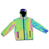 2024 Fashion Fish Scale Dazzling Reflective Jacket Men's Casual Colorful Luminous Jacket-Outfit