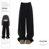 Vintage Black Straight Baggy Boyfriend Jeans-Outfit