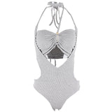 Fongt Popular Sexy Metal Decoration Hollow Wrapped Chest Hanging Neck Band
