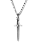 Punk Skeleton Dagger Pendant Necklace-Outfit