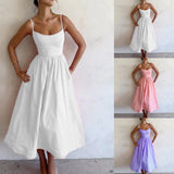 Fongt New Women's Wear Temperament Commuting Sexy Low Chest Slim Close Waist Condole Belt Big Hem Dress