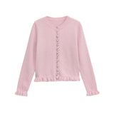 Fongt Women's Autumn And Winter New Laminated Wooden Ear Knitted Shirt Jacket