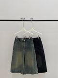 [Daihe] Autumn New Casual High Waist Relaxed And Versatile Retro Wide Leg Seven Points Of Jeans Female H7331-Outfit
