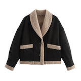Fongt Autumn And Winter Women's Retro Fur Coat Collar Loose Fur Coat Women B88747