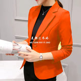 Fongt Spring And Autumn New Professional Joker Suit Long Sleeve Korean Version Temperament Slim Show Thin Suit Jacket Female Short Style-Outfit