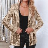 Fongt Casual Beads Blouse Squint Long Sleeve Commuter Wind Collar Temperament Small Suit