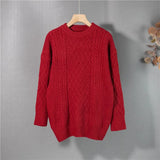 New 2021 Autumn Winter Women's Sweaters Pullovers Warm Minimalist Fashionable Elegant Knitwears Pink Tops