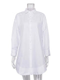 Fongt Ins Wind 2024 Autumn Loose Lapel Long Sleeve White Shirt Female Temperament Commuter Versatile Shirt-Outfit