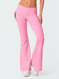 Fongt New Casual Wind Low-Rise Horn Pants Fashion Thin Solid Pants Set Women