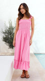 Fongt Fresh And Sweet Simple Solid Color Sling Dress-88204-Outfit