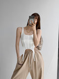 Fongt Fishbone Harness Hook Vest Female 2023 New Ins Design Sense Slim U Collar Short Top Tide-Outfit