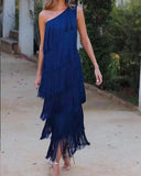 Fongt Eso-Shouldered Asymmetric Dress 2025 Spring And Summer New