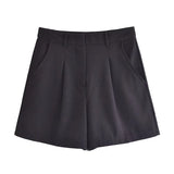 Autumn Style New Style Tooling Style Solid Color Slim Vest Shorts Leisure Suit-Outfit