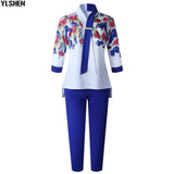 Two 2 Piece Set African Clothes Africa 2021 Dashiki Fashion Print Dresses Suit Bazin Top Pants Elastic Party Plus Size