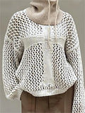 sleeve crochet knit top with cross