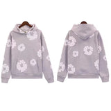 Printed Flower Wood Cotton Loose Sweater Y2K Hip Hop Street Pullover For Leisure-Outfit
