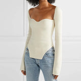 Fongt New Autumn And Winter Elastic Open Shoulder Base Knit-Outfit