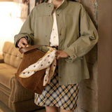 Fongt Retro Collared Jacket Jacket Women's Spring 2025 New Small Gentle Thin Loose Top