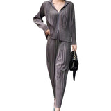 Fongt Folded Women's Spring And Autumn Hoodie Hoodie Hulled Trousers Set Fashion Casual Sports Style