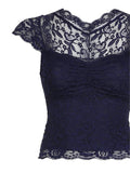 Dark Blue Lace Short Sleeve