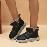 Size 45 Waterproof Snow Boots Women Long Plush Thick Warm Winter Boots for Women 2023 Soft Bottom Ankle Boots Couple Shoes-Outfit