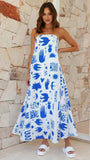 Fongt Women's Dress Print Bra Boobs Long Dress Sexy Fashion Holiday 8025
