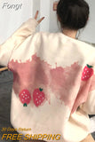 Korean Style Graphic Print Hoodies Women Harajuku Sweet Oversized Sweatshirts Loose Casual Pullover Tops Kawaii