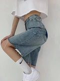 denim shorts with raw