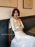 Fongt Special Price Does Not Return] Xixi Elegant Temperament Collar Tie With Thin Knitted Shirt Top Female 89492