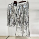 Fongt Spring And Summer New Star Fashion A Buckle Mesh Lintel Suit Trousers Set Two Sets