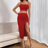 Fongt Fashion Sexy Hottie Umbilly Corset Body Slings Open Skirt Dress Suit Woman