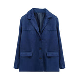 Fongt Autumn And Winter New Women's Wear Temperament Retro Brown Loose Pocket Long Sleeve Suit Jacket