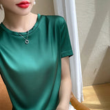 Fongt Summer Women's T-Shirt New Super Soft Bat Sleeve Simple Short-Sleeved Women's Top Bottom With Sleeveless Vest-Outfit
