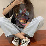Motel Graphic Short Sleeve Oversized Tee-Outfit