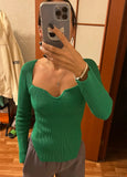 Fongt New Autumn And Winter Elastic Open Shoulder Base Knit-Outfit