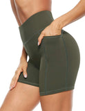 Shorts Tight Three-Point Pocket High-Waist Elastic Fitness Training Exercise Shorts-Outfit