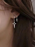 Astral Star Pendant Hoop Earrings-Outfit