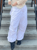 Relaxed Drawstring Low Waist Cargo Pants-Outfit