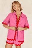 Fongt Spring 2024 New Women's Simple Fashion Short Shirt Casual Suit-88156-Outfit
