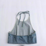 New Spring Style Neckless Sleeveless Halter Top 1208892002-Outfit
