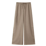 Fongt Women's INS Burst Linen And Cross-Coat Fashion Trousers Set