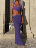 Crochet Knit Skirt Set-Outfit