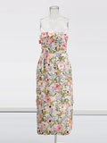 Fashion Heavy Industry Dress Women 2025 Summer New Temperament Elegant Wind Flowers Embroidery Design Long Bag Of Hip