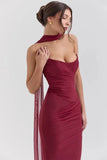 Corset Top With Long Scarves And Body-con Midi Skirt Set-Outfit
